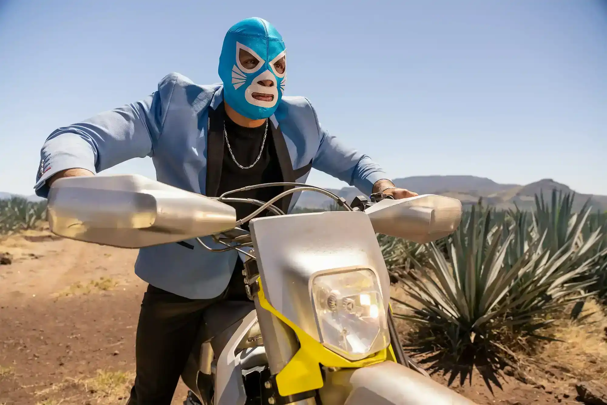 Don Gato riding motorcycle